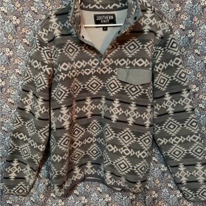 Southern Grit Gray Patterned Pullover